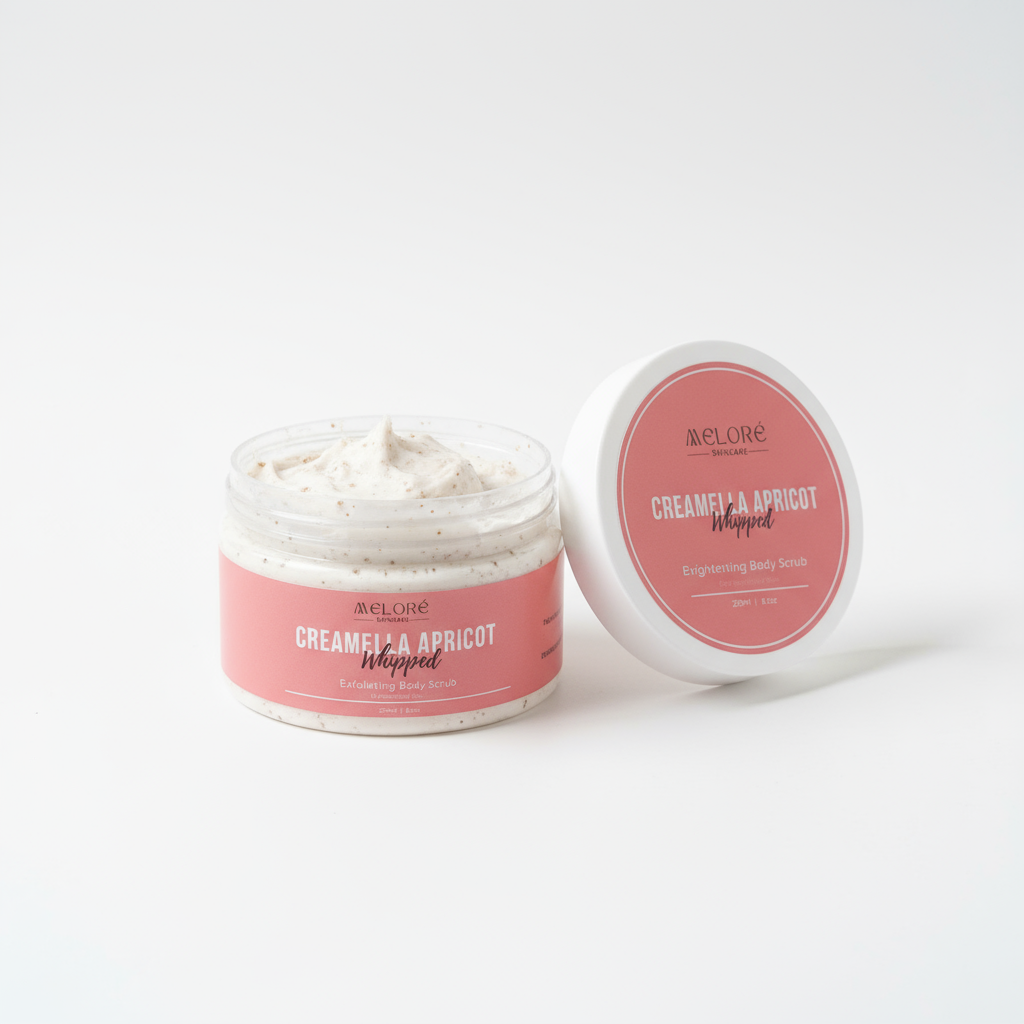 🍑Creamella Apricot Whipped - 250 g Exfoliating Scrub For Sensitive Skin -Infused with Glycolic Acid (AHA)🍑