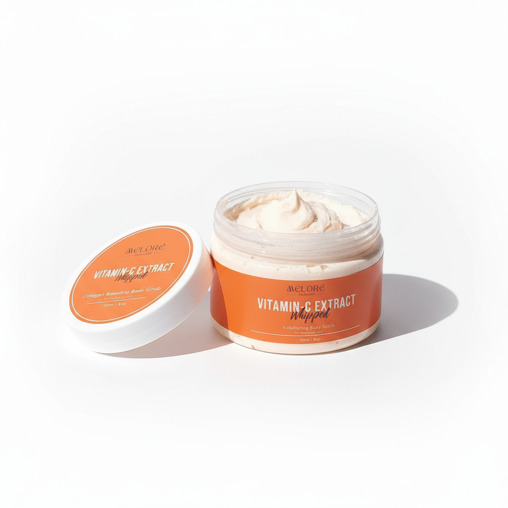 🍊Vitamin-C Extract Whipped - 250g Exfoliating Body Scrub For Sensitive Skin - Infused with Glycolic Acid 🍊