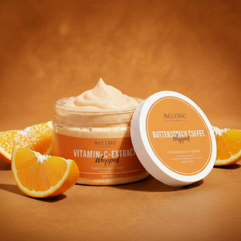 🍊Vitamin-C Extract Whipped - 250g Exfoliating Body Scrub For Sensitive Skin - Infused with Glycolic Acid 🍊