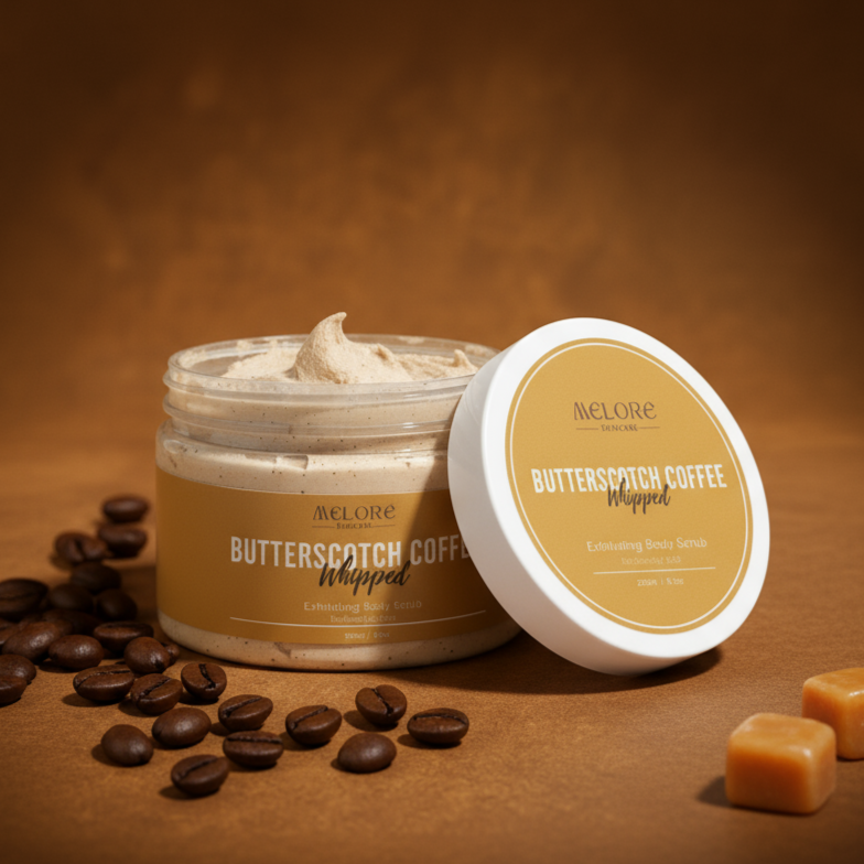 🧈☕Butterscotch Coffee Whipped - 250g Exfoliating Body Scrub - Infused with Glycolic Acid (AHA)🧈☕